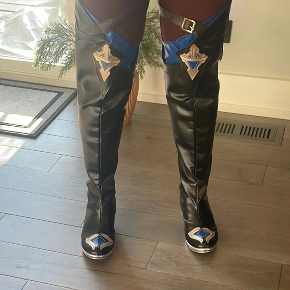 Yuancoser Mondstadt EULA Cosplay Shoes Thigh-High